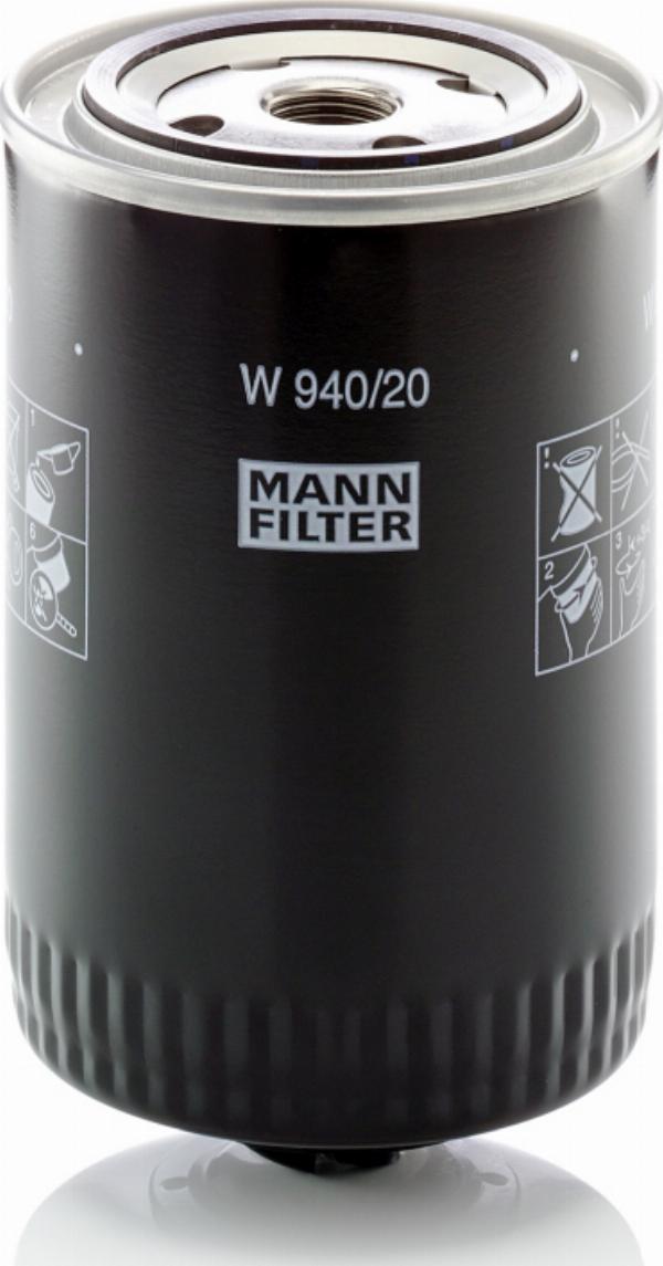 Mann-Filter W 940/20 - Масляний фільтр autozip.com.ua