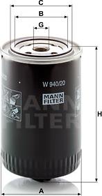 Mann-Filter W 940/20 - Масляний фільтр autozip.com.ua