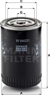 Mann-Filter W 940/21 - Масляний фільтр autozip.com.ua