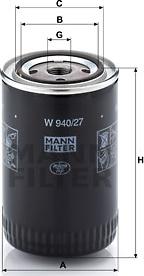 Mann-Filter W 940/27 - Масляний фільтр autozip.com.ua