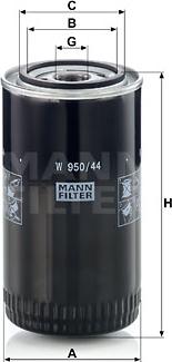 Mann-Filter W 950/44 - Масляний фільтр autozip.com.ua