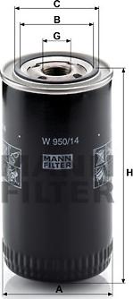 Mann-Filter W 950/14 - Масляний фільтр autozip.com.ua