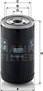 Mann-Filter W 950/18 - Масляний фільтр autozip.com.ua