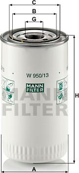 Mann-Filter W 950/13 - Масляний фільтр autozip.com.ua