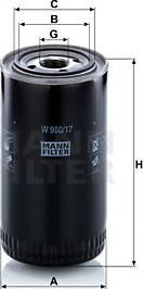 Mann-Filter W 950/17 - Масляний фільтр autozip.com.ua