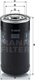 Mann-Filter W 950/26 - Масляний фільтр autozip.com.ua