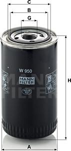 Mann-Filter W 950 - Масляний фільтр autozip.com.ua