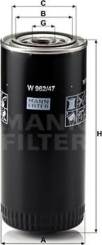 Mann-Filter W 962/47 - Масляний фільтр autozip.com.ua
