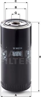 Mann-Filter W 962/14 - Масляний фільтр autozip.com.ua