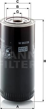 Mann-Filter W 962/28 - Масляний фільтр autozip.com.ua
