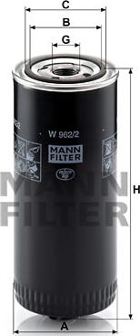 Mann-Filter W 962/2 - Масляний фільтр autozip.com.ua