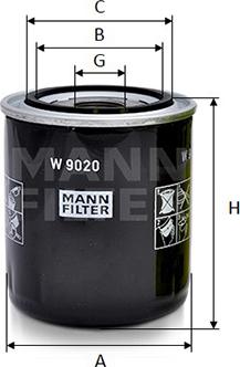 Mann-Filter W 9020 - Масляний фільтр autozip.com.ua