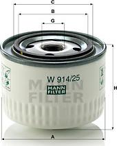 Mann-Filter W 914/25 - Гідрофільтри, автоматична коробка передач autozip.com.ua