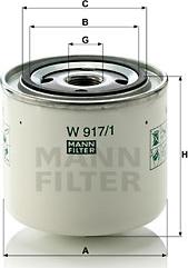 Mann-Filter W 917/1 - Масляний фільтр autozip.com.ua