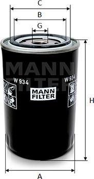 Mann-Filter W 934 - Масляний фільтр autozip.com.ua