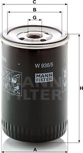 Mann-Filter W 936/5 - Масляний фільтр autozip.com.ua