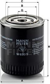 Mann-Filter W 930/9 - Масляний фільтр autozip.com.ua