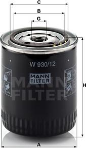 Mann-Filter W 930/12 - Масляний фільтр autozip.com.ua