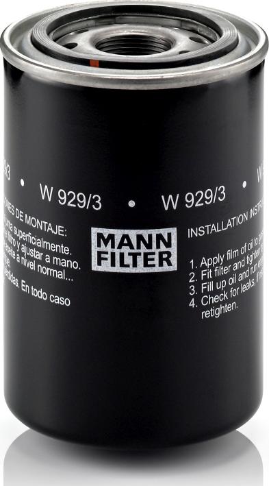 Mann-Filter W 929/3 - Масляний фільтр autozip.com.ua
