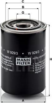 Mann-Filter W 929/3 - Масляний фільтр autozip.com.ua