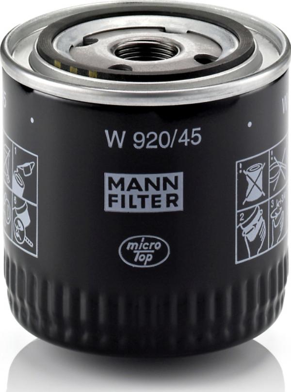 Mann-Filter W 920/45 - Масляний фільтр autozip.com.ua