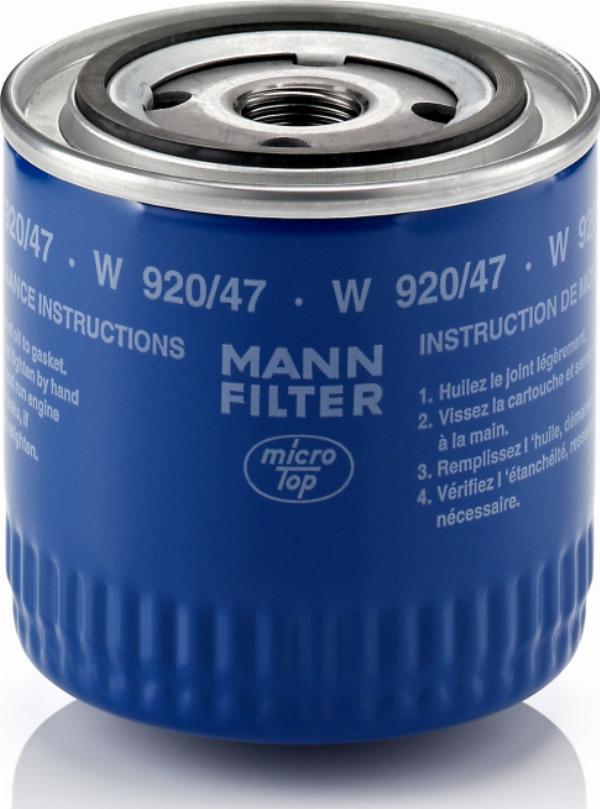 Mann-Filter W 920/47 - Масляний фільтр autozip.com.ua