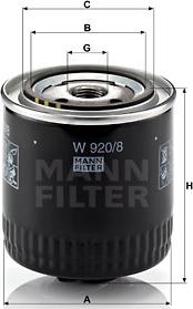 Mann-Filter W 920/8 - Масляний фільтр autozip.com.ua