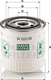 Mann-Filter W 920/38 - Масляний фільтр autozip.com.ua