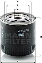 Mann-Filter W 920/23 - Масляний фільтр autozip.com.ua