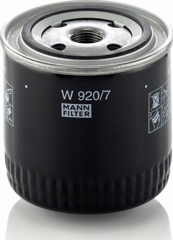 Mann-Filter W 920/7 - Масляний фільтр autozip.com.ua