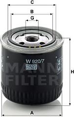 Mann-Filter W 920/7 - Масляний фільтр autozip.com.ua