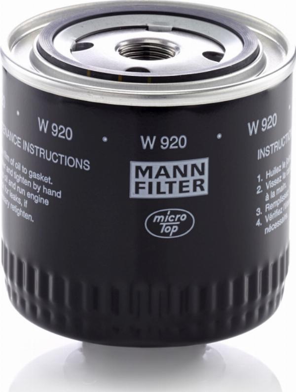 Mann-Filter W 920 - Масляний фільтр autozip.com.ua