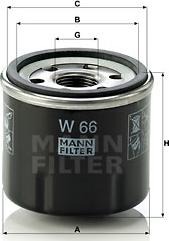 Mann-Filter W 66 - Масляний фільтр autozip.com.ua