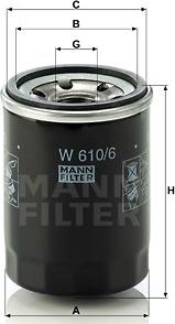 Mann-Filter W 610/6 - Фільтр масляний двигуна HONDA ACCORD 96-. CR-V 95- вир-во MANN autozip.com.ua