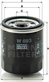 Mann-Filter W 68/3 - Масляний фільтр autozip.com.ua