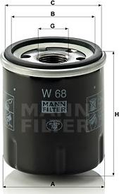 Mann-Filter W 68 - Масляний фільтр autozip.com.ua
