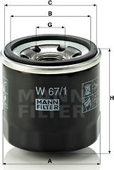 Mann-Filter W 67/1 - Масляний фільтр autozip.com.ua