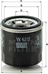 Mann-Filter W 67/2 - Масляний фільтр autozip.com.ua