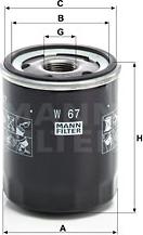 Mann-Filter W 67 - Масляний фільтр autozip.com.ua