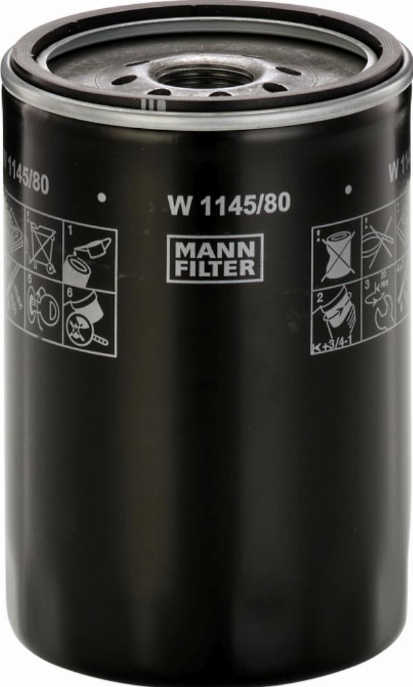 Mann-Filter W 1145/80 - Масляний фільтр autozip.com.ua