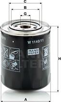 Mann-Filter W 1140/11 - Масляний фільтр autozip.com.ua