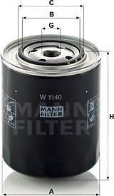 Mann-Filter W 1140 - Масляний фільтр autozip.com.ua