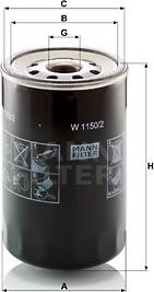 Mann-Filter W 1150/2 - Фільтр гідравлічний Case New Holland W1150-2MANN autozip.com.ua
