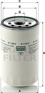 Mann-Filter W 1160/2 - Масляний фільтр autozip.com.ua