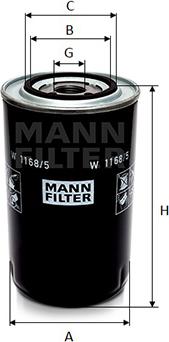 Mann-Filter W 1168/5 - Масляний фільтр autozip.com.ua