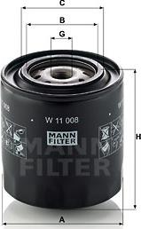 Mann-Filter W 11 008 - Фільтр масляний Case New Holland W11008 MANN autozip.com.ua