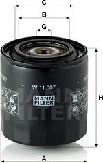 Mann-Filter W 11 007 - Масляний фільтр autozip.com.ua