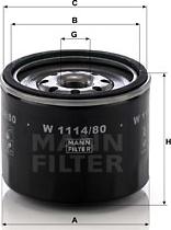 Mann-Filter W 1114/80 - Масляний фільтр autozip.com.ua