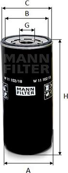 Mann-Filter W 11 102/18 - Масляний фільтр autozip.com.ua