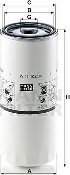 Mann-Filter W 11 102/34 - Масляний фільтр autozip.com.ua